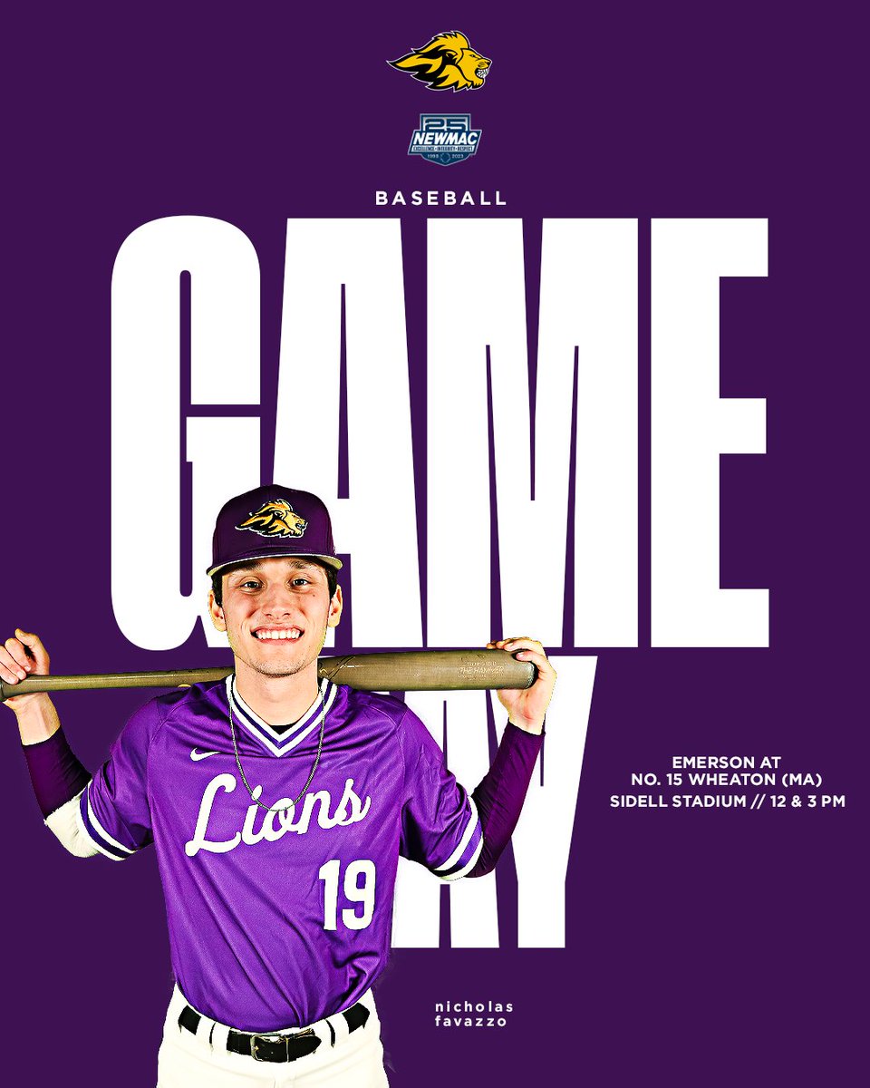 <a href="/emersonsoftball/">Emerson Softball</a> <a href="/EmersonWlax/">Emerson Women’s Lacrosse</a> Heading on the road to take on the Lyons and Engineers.

⚾  <a href="/ECBaseballLions/">Emerson Baseball</a> at No. 15 Wheaton (Mass.) | 12 &amp; 3 p.m.
🎾 W <a href="/TennisEmerson/">EmersonTennis</a> at Mount Holyoke | 12 p.m.
🥍 <a href="/Emersonmlax/">Emerson Men's Lax</a> at MIT | 4:00 p.m. 

📺 📊 buff.ly/34C2UAW 

#HearUsRoar