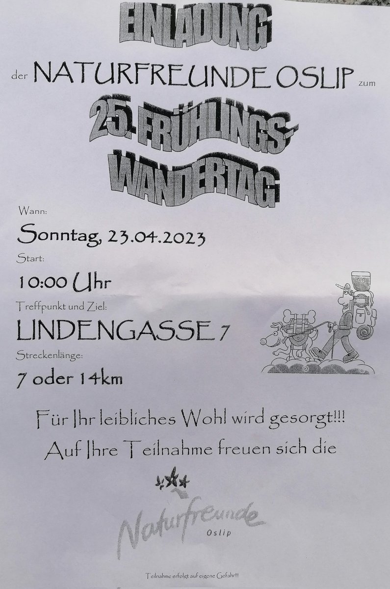 Oslip_Uzlop's tweet image. Dieses Wochenende in #Oslip

Samstag:
🍇 Weinfrühling am @Remushof_Uzlop
📚 Lange Nacht der Bibliotheken in der Gemeindebibliothek
@DolezalRudi in der Müh: 

Sonntag:
🥾 Wandertag der Naturfreunde
🍻 Frühshoppen in der Müh