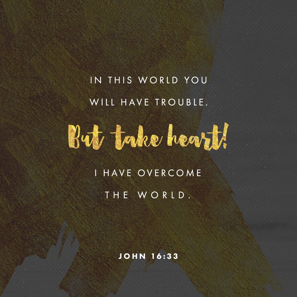God offers us eternal assurance that we can cling to him when trials come our way! He has overcome this 🌎! Living a peaceful life is attainable when God is on your side. Our joy &amp; hope comes from our Savior &amp; not from the headlines that want to try to rule how we see our lives.