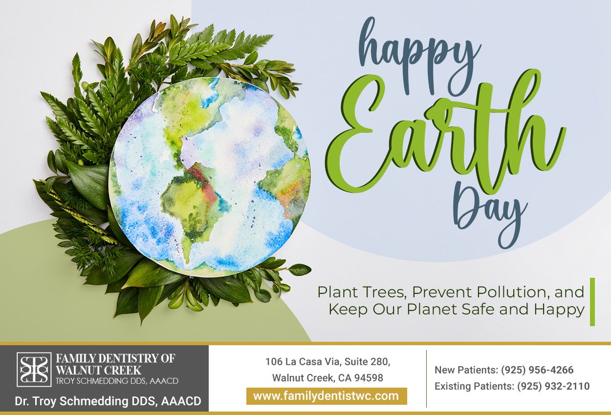 DrTroy's tweet photo. Today is a great reminder to take care of our planet and make it a better place. Let's focus on planting more trees and doing our part to prevent pollution and make the planet greener and happier. #EarthDay2023 #drtroyschmedding #walnutcreek #CA https://t.co/kEiFcpHCIN