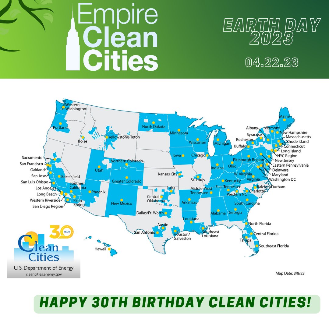 EMPIRECLEAN's tweet photo. Happy birthday #CleanCities! Celebrating 30 years of advancing affordable, efficient, and clean transportation fuels and technologies. Learn more: https://t.co/gzf0QWLOja

#cleancities #cleantransportation #empirecleancities #ecc #cleanair #zeroemissions #newyorkcity https://t.co/oI1Rpet4H6