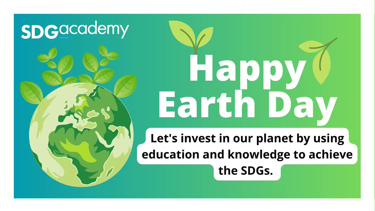 📢 Happy #EarthDay2023! 

Under this year’s theme, #InvestInOurPlanet, let’s remember that for the prosperity of our planet, we need to use education and knowledge to achieve the #SDGs and have a sustainable future. 

Join us to protect the Earth! 🌎🌍🌏
