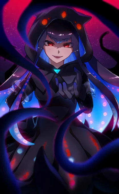 Skebでさちほこさんちのニャル様を描かせていただきました(/・ω・)/ニャー 