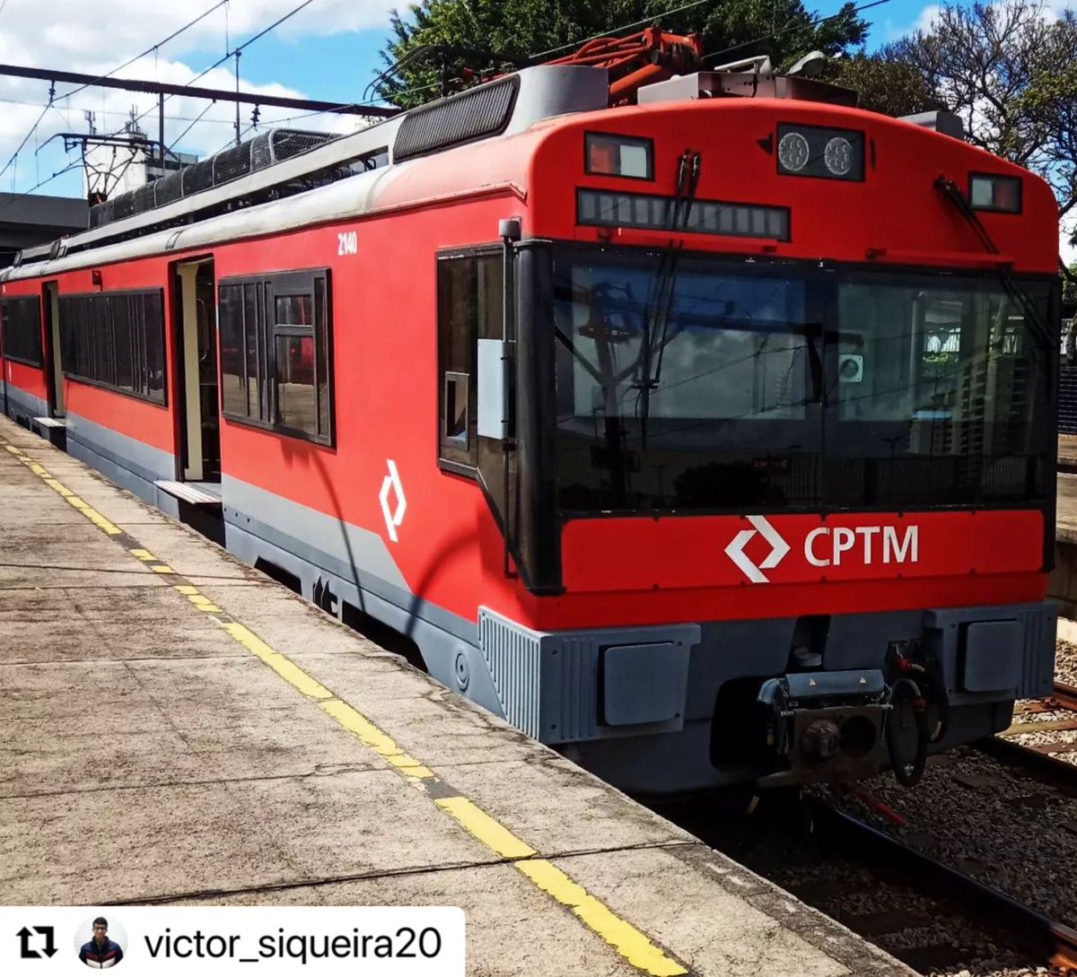 CPTM_oficial's tweet photo. 📷🚊O #ClickCPTM de hoje foi feito pelo @victor_siqueira20!

📸 💬Trata-se do trem da série 2100, conhecido como Lima,  que é considerado por muitos passageiros como um trem extremamente confortável! https://t.co/uk1ZvhX0VU