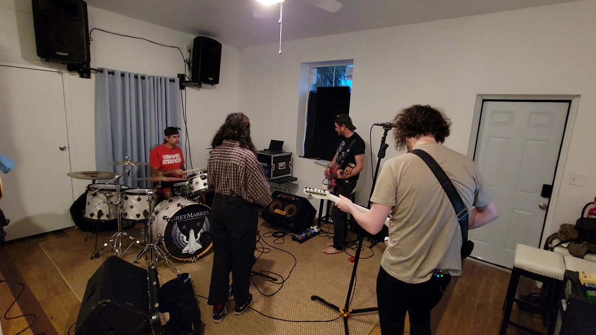 GreyMarket_FL's tweet photo. Last rehearsal before our #RecordStoreDay23 performance TODAY @ @DaddyKoolRecords presented by @97xonair 

See you there!  GMKT @ 2:30pm https://t.co/UIXqGbiHFZ