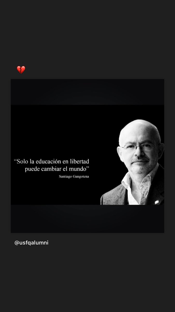 anedla18's tweet photo. Santiago cambió la vida de muchos, su respeto por quien pensaba diferente, su empatía por darnos una visión nueva, sus ideas locas y más son su legado que cambió la historia en educación! Nunca encaje en ninguna parte hasta que llegué a la USFQ! Vuela alto 🐉 #DragonesPorSiempre https://t.co/YYQluUmq3P