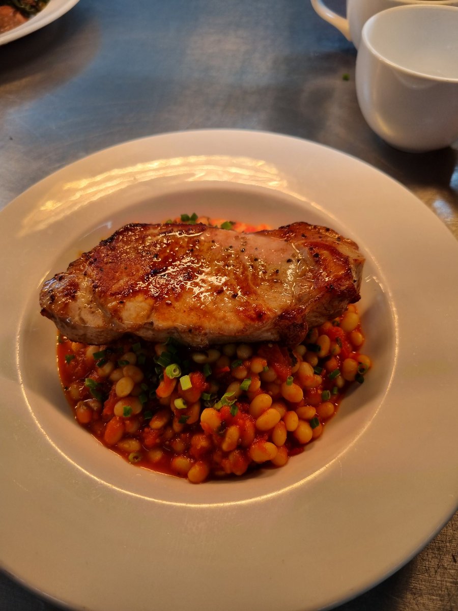 Balgove pork steak with bbq bean and tomato stew..#eatlocal #Scottishpork #pork #foodmiles