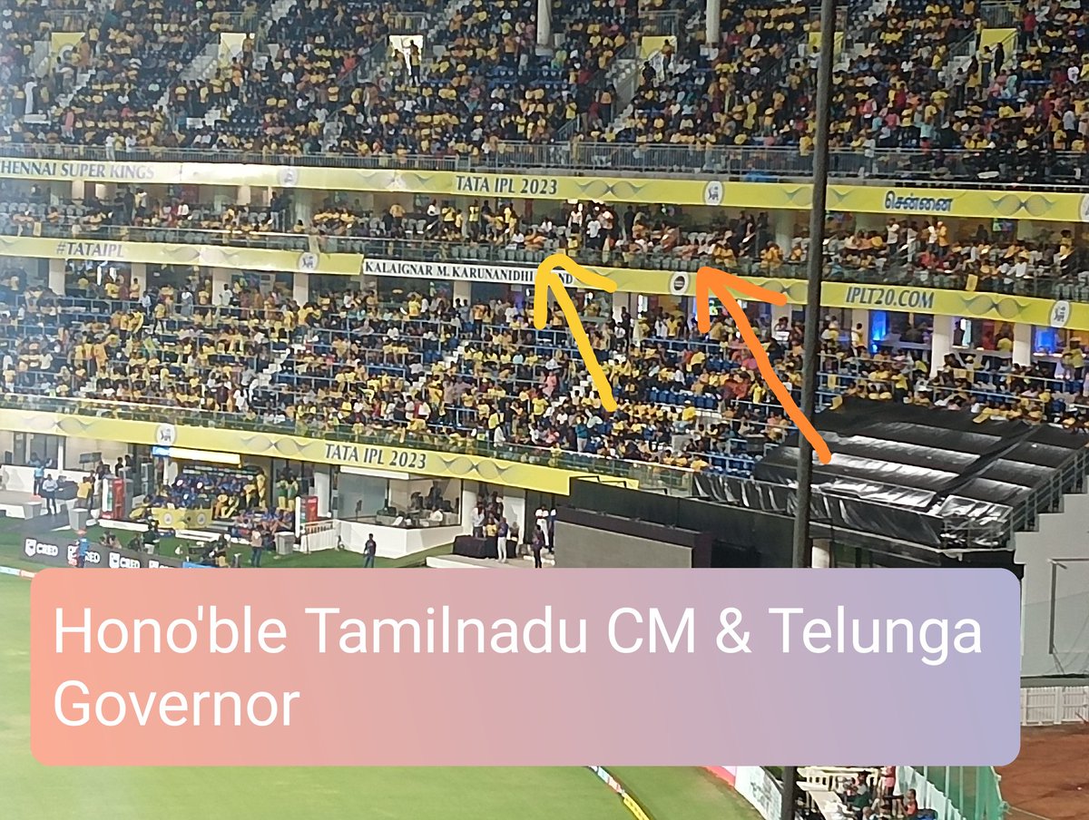 RajaYuvan's tweet photo. @ChennaiIPL @CMOTamilnadu Yesterday's Match visited 👇
Hono'ble Tamilnadu CM &amp; Telungana Governor
👍🤝 https://t.co/3QMJ6PjscW