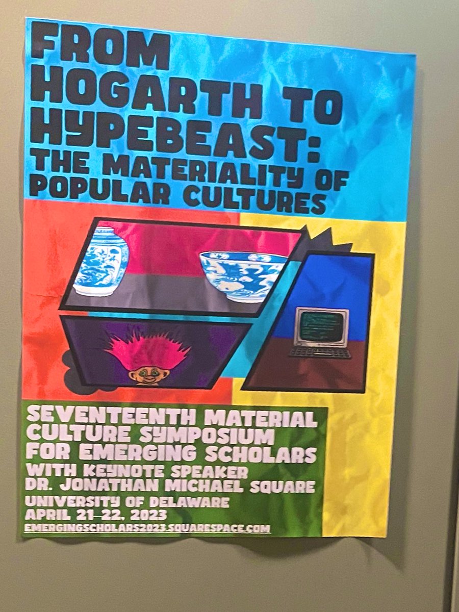 Thrilled to be at @UDMatCult Emerging Scholars Symposium @UDelaware & @WinterthurMuse with @friede! “From #Hogarth2Hypebeast: The Materiality of #PopularCultures” #MaterialCulture