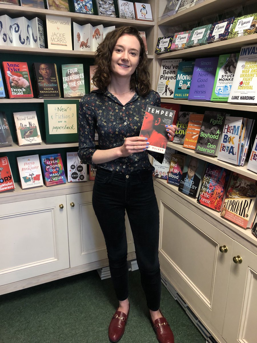 CogitoBooks's tweet photo. Lovely to see @PhoebeLPWalker fresh from her @hexhambookfest event today. Signed copies of  her debut novel ‘Temper’ on our shelves now! @FairlightBooks https://t.co/2qyecE4pF5