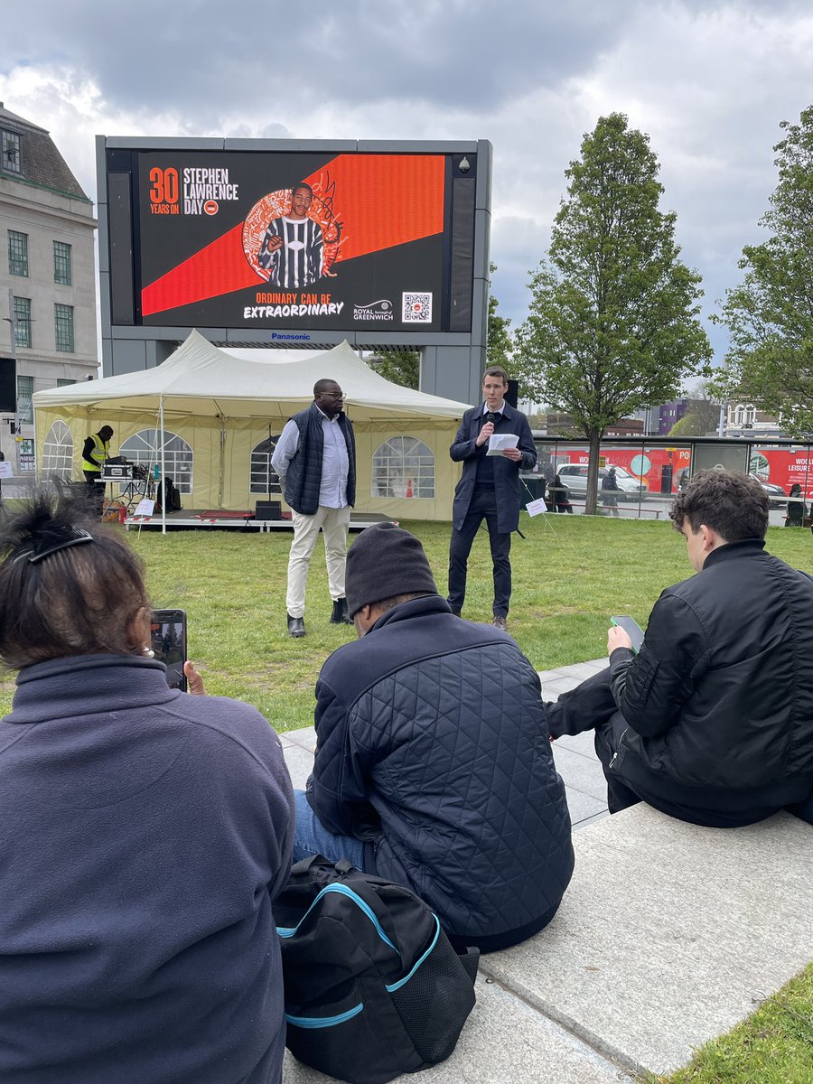 Royal_Greenwich's tweet photo. “The vast majority of British people want to live in a racially just society…Rest in power Stephen” says @mtpennycook 
#SLD30 #BecauseofStephen https://t.co/KjGbUWHjrA