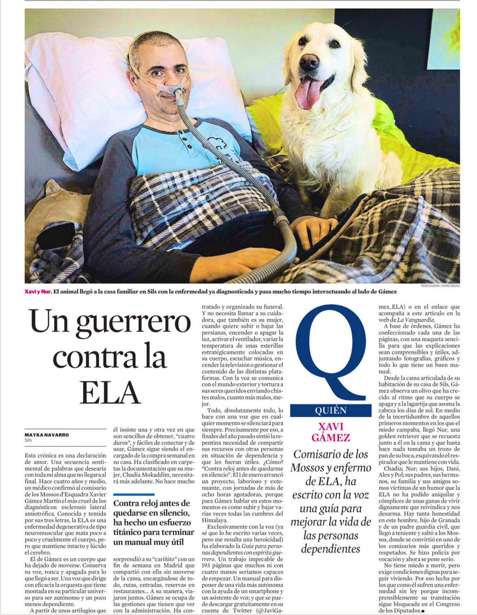 javigalvarez's tweet photo. .@JaviGamez_ELA, un guerrero contra la ELA vía @LaVanguardia #PutaELA https://t.co/zn1GrybW7K