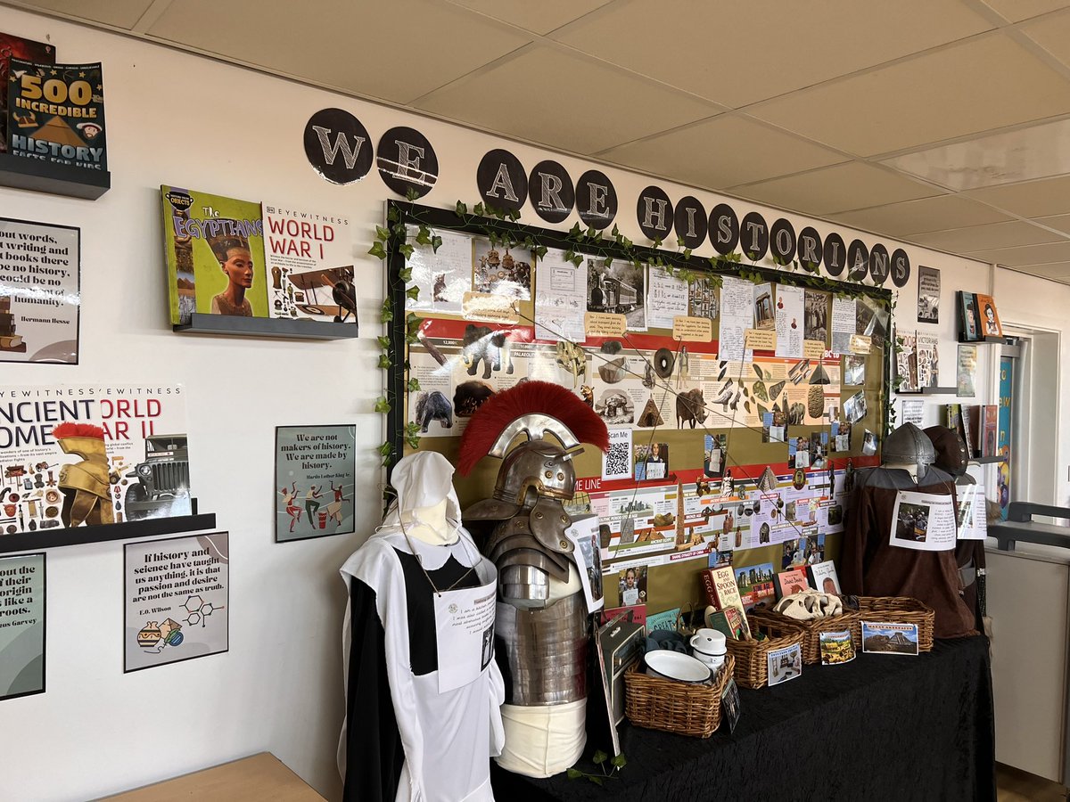 HolySpiritWA9's tweet photo. Look at our brilliant #historytimeline display! Children can stop on the corridor and enjoy a history book or resource and spot key events they remember on our whole school timeline. We’ve sound buttons to help recall key learning! Super work from our History lead Mrs Sharrock! https://t.co/QhOy0olUXg