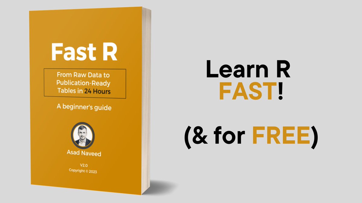 Learn how to do data analysis on R FAST! 

I wrote this beginner's R guide earlier this year &amp; it may save you 50+ hours on research. It's FREE!

To get it: 
Follow me (If not already)
Retweet this post

That's it! I'll DM you the download link (after 12 hours)  #MedTwitter #R