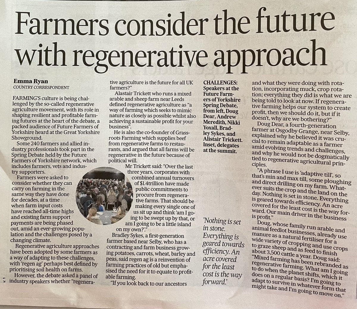 Some very good letters and articles in todays Country Post @yorkshirepost about the challenge and pressures on farmers who are trying their hardest to farm well with the resources they have. #longtermendeavour #reality #farming #food #environment @emmaloisryan #landuse