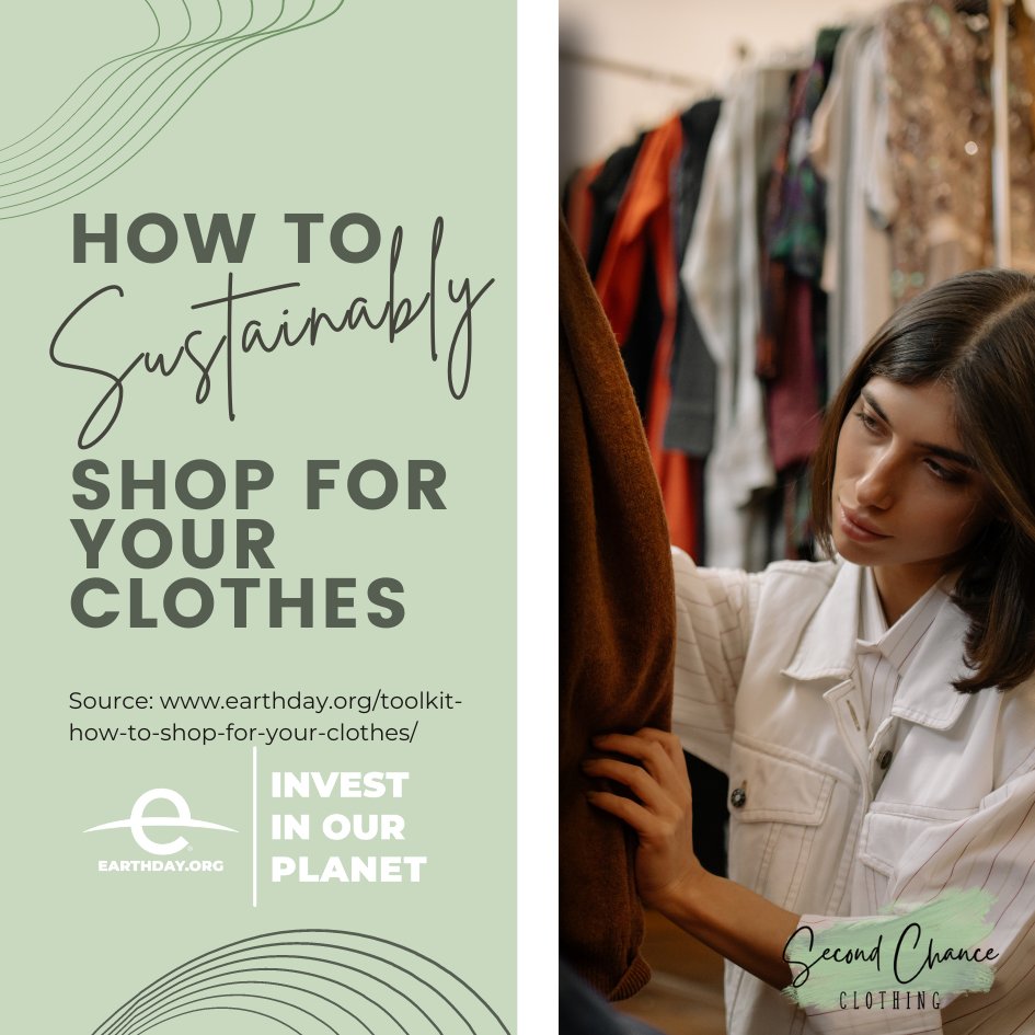 SecondChanceON's tweet photo. Be part of @EarthDay’s #InvestInOurPlanet campaign! Here are tips on how to sustainably shop for your clothes &amp; one is thrift shopping - we can help with that!

https://t.co/CuV9Vwq1Nq

#EarthDay #EarthDayEveryDay #ClimateChange #Environment #Sustainability #FashionForTheEarth https://t.co/fD8CWeCFje
