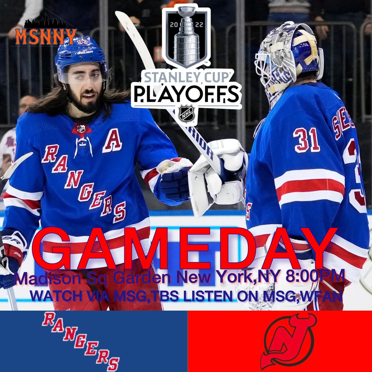 MSNlgm's tweet photo. Guess what????-ITS GAMEDAY AT MSG The NY Rangers Play their Rivals again the dEviLs At 8PM I will have Coverage From the Rangers Festivities Prior to the Game #LGR #NYR #StanleyCupPlayoffs #DevilsSuck #NewYork #NYC #MSG #LetsGoRangers #MikaZibanejad #AdamFox #IgorShesterkin https://t.co/lSpwCuuw0p