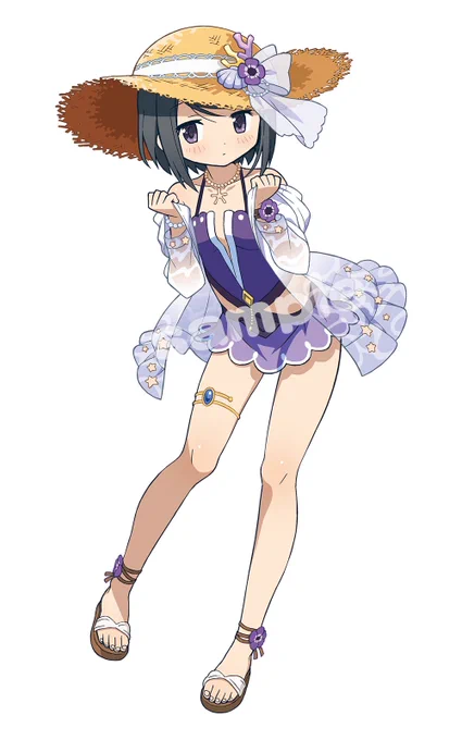 プリレコ10新作グッズその2アクリルフィギュア水着黒江ちゃんのイラストになります!先日紹介したアクキー含め詳細は後日ツイートする予定です!#プリレコ10 