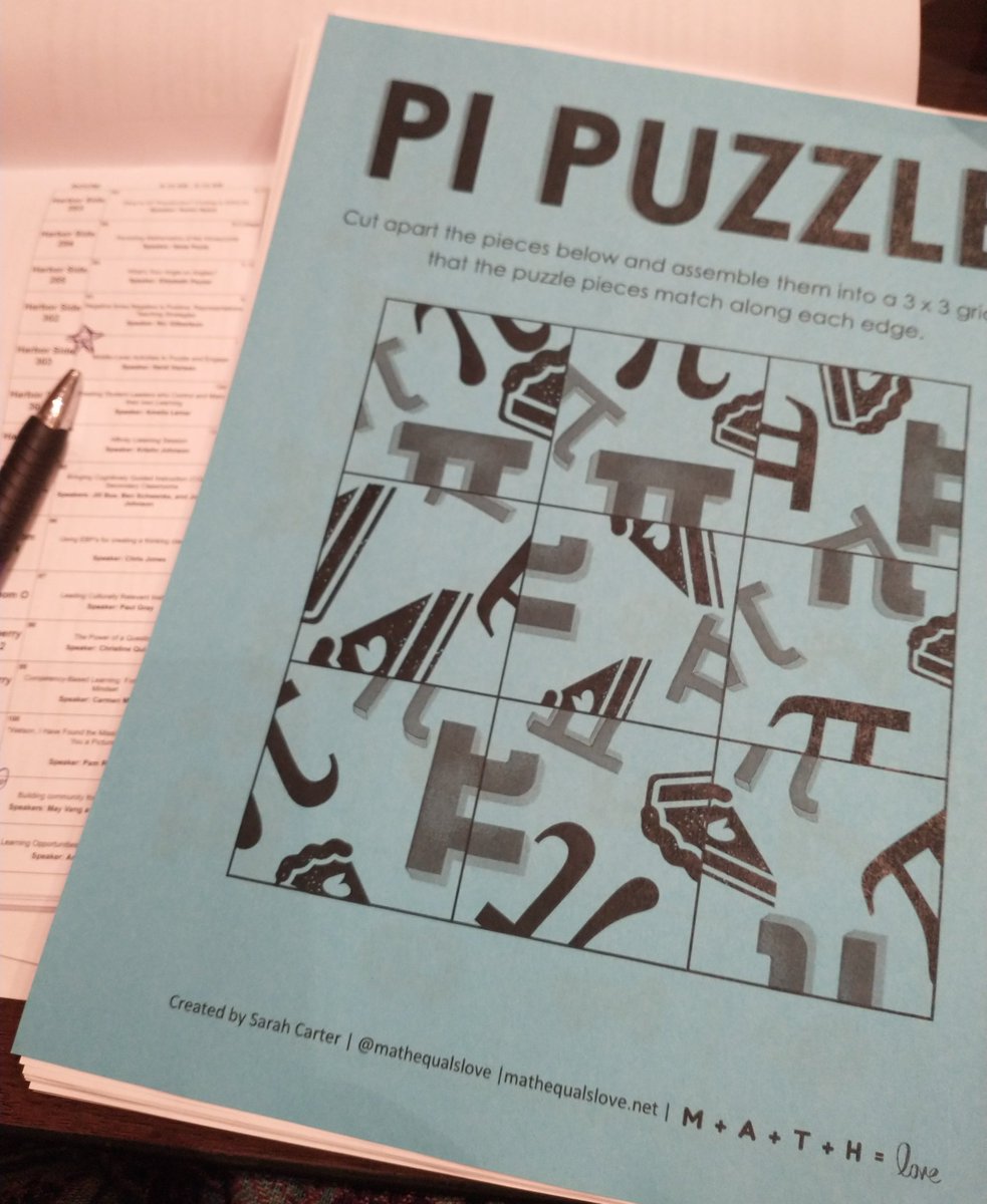 germanmathmama's tweet photo. A giant stack of printed handouts were given out at @mctm. I recognized the layout and wanted to let @mathequalslove know that her puzzles are appreciated in Northern Minnesota early on a Saturday morning! (Credit was given.) https://t.co/foZretsDn5