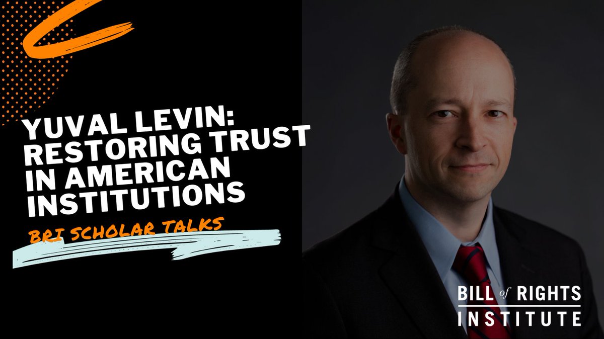BRInstitute's tweet photo. How can we restore trust in American institutions? @TWilliamsAuthor & guest Yuval Levin, Senior Fellow @AEI discuss the decline of institutions and their role in promoting better social interactions and creating a common purpose on our recent #ScholarTalk https://t.co/cwX3tYXhXJ https://t.co/gJ4iuupwZO