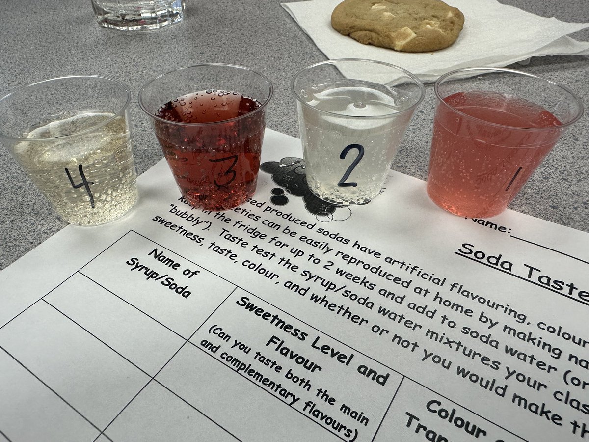 hmeceducator's tweet photo. The Surrey Home Economics Teachers Association had a meeting that our colleagues @ECSSinfo hosted & shared with us a lesson on designing & creating our own sodas 🥤 More lesson ideas were generated while we chatted.
#SHETA #sd36learn #PLCs #professionaldevelopment #HomeEconomics https://t.co/Tdmr65QTT5