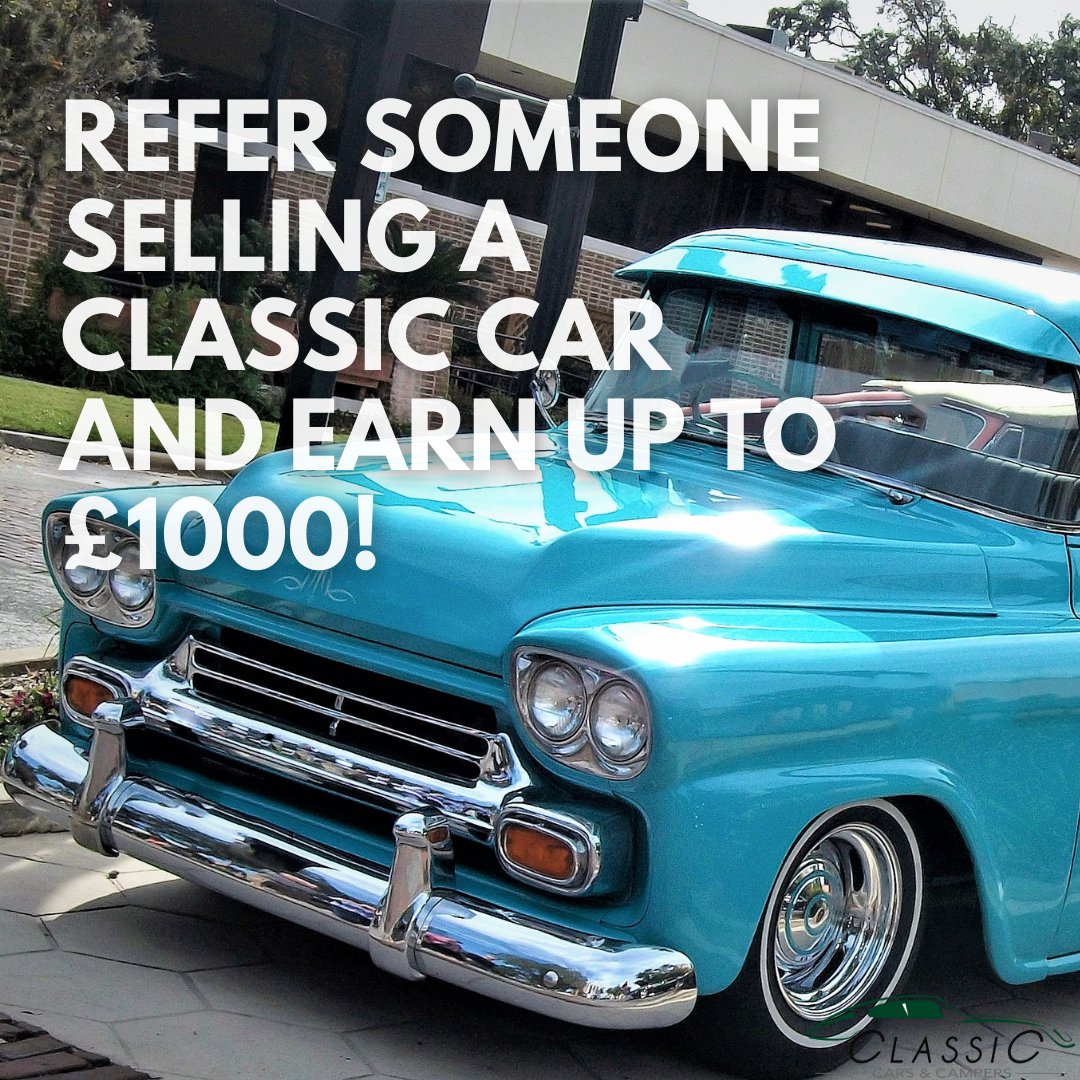 Read more about how it works in our blog and fill in a form here: bit.ly/3WbBIDq - let us know you're the introducer and if the sale goes ahead; you'll earn between £250 - £1000 within 24 hours of sale!!

#findersfee #classiccarsandcampers  #classiccarsforsale