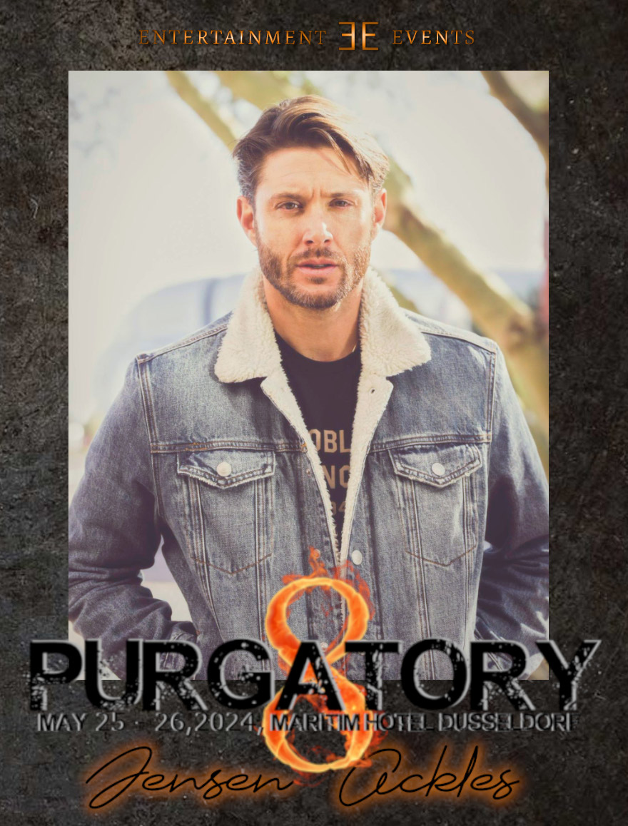 Ent_Event's tweet photo. We are super excited &amp; happy to announce our 1st AMAZING guest for #Purgatory8: @JensenAckles !

This is a German EXCLUSIVE ANNOUNCEMENT! He won't attend any other event in 2023 + 2024 in Germany!

🔥 Purgatory 8 | 25-26 May 2024 | Düsseldorf 🇩🇪

#PurCon8🎟️https://t.co/z7tQPFkGSj https://t.co/fl5vv5fTeu