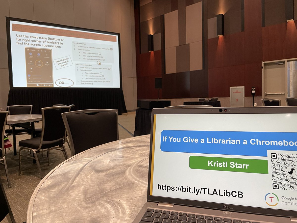 tahaneyj's tweet photo. Day 4 of #txla23 with Kristi Starr &amp; Chromebooks. Our presentation is next! #stillhere #workingonasaturday https://t.co/Wp69rkSPbq