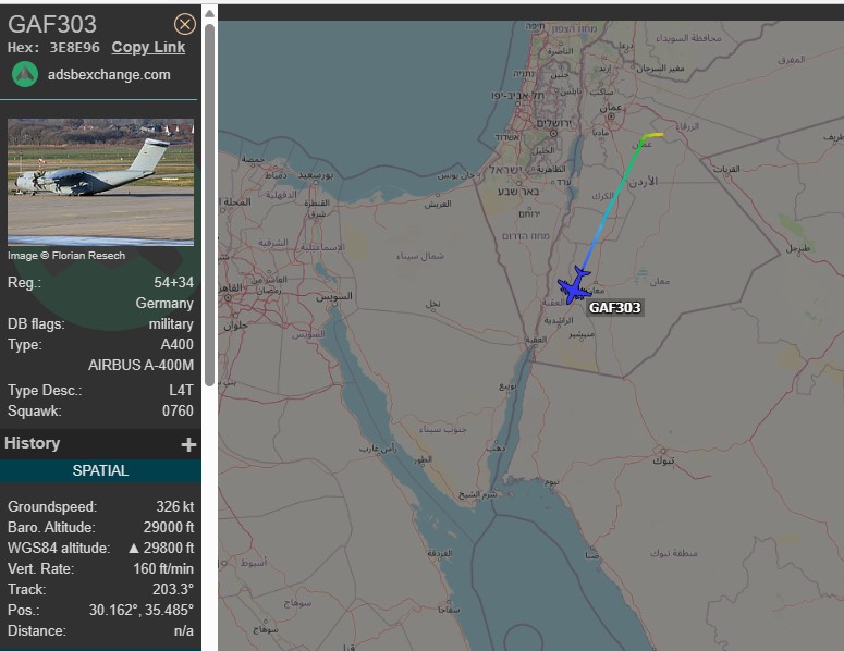 Laurent_Le_Bloa's tweet photo. #Germany AF AIRBUS A321 #GAF898 fm #Hannover to #amman
For repatriate civil fm #Sudan ?
A400M #GAF303 took off fm Amman heading toward Red Sea
@RAbdiAnalyst @Abdi678 @0g_ontheground @OAbraar @Wild_JSL @_ngwata @YahyeSL @ManlikeAK47 @awkulmiyow https://t.co/ZMhWWSDPWO