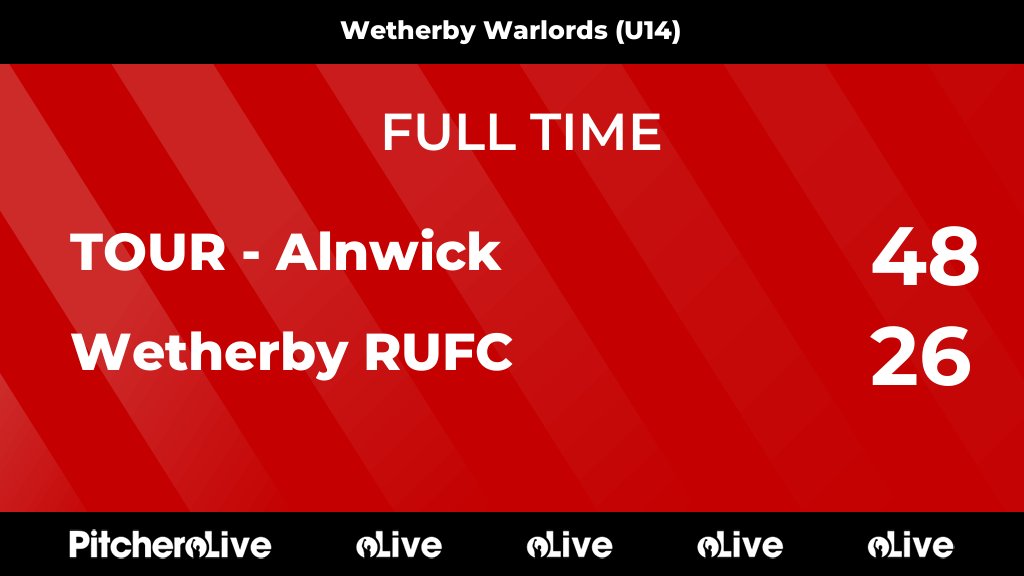 FULL TIME: TOUR - Alnwick 48 - 26 Wetherby RUFC
#TOUWET #Pitchero
wetherbyrufc.com/teams/243587/m…