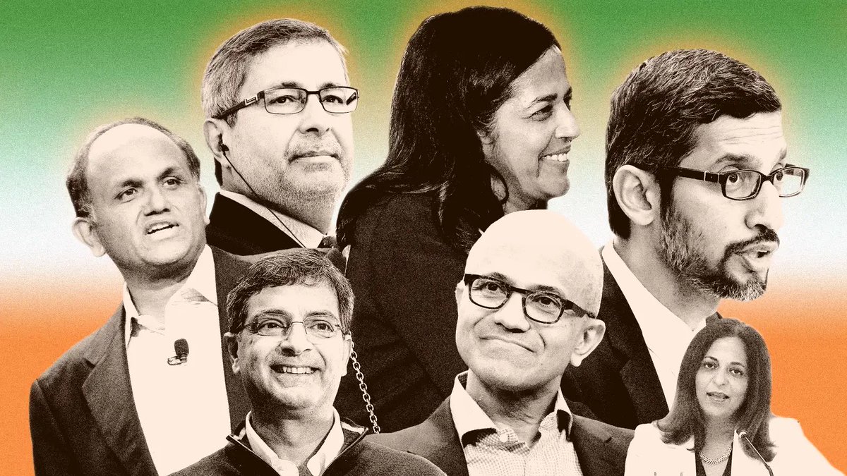 ArjunMahadevan's tweet photo. You're not imagining it. 

CEOs who immigrated to the United States from India indeed are everywhere and they dominate American tech's top ranks. 

Indian CEOs of major US companies: https://t.co/003Fw3wDsd