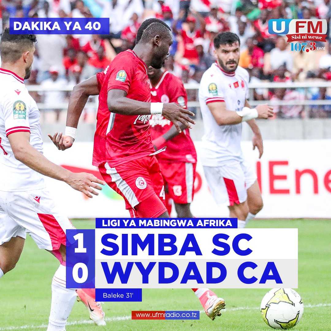 ufmradiotz's tweet photo. #CAFCL Ni Baleke anayeitanguliza Simba katika kampeni ya kutinga nusu fainali…
Tupo #LIVE kwenye YouTube channel ya UFMRADIOTZ na 107.3 UFM Radio.
#UFMUpdates #LigiyaMabingwa #CAFCL #SimbaWydad https://t.co/J1LBicm9kk