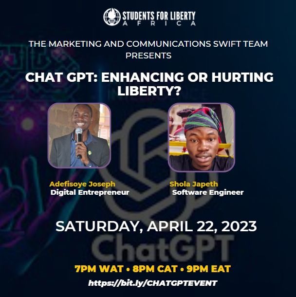 diligententrep's tweet photo. Join me on the platform of Students for Liberty Africa (SFLA) @sfliberty
It's a great honor to be connecting with various African Countries In the world, I will be practically teaching students and youths on how best to use AI tools to help them in their profession. #MrDiligent https://t.co/WW7JvB6ga4