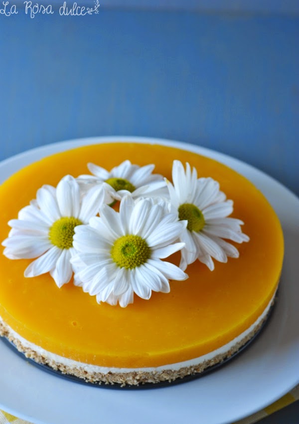 Tarta de queso con gelatina de mango #singluten #sinlactosa #sinazucar 
larosadulce.com/2015/03/tarta-…