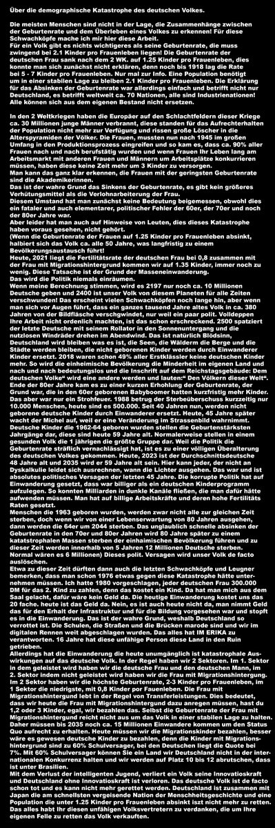 Nimrodderjager's tweet photo. @austherapierter Das ist der Anfang v. Ende u. Vaterlandes, politisch gewollt v. unseren "Volksvertretern."
Das ist das Ende unserer germanischen Ethnie.
Im Anhang etwas zu lesen, wo die Reise hingeht und das ist kein Witz und keine Verschwörungstheorie, dass läuft aktuell. Dank an die Politik. https://t.co/PMnLPWsqIU