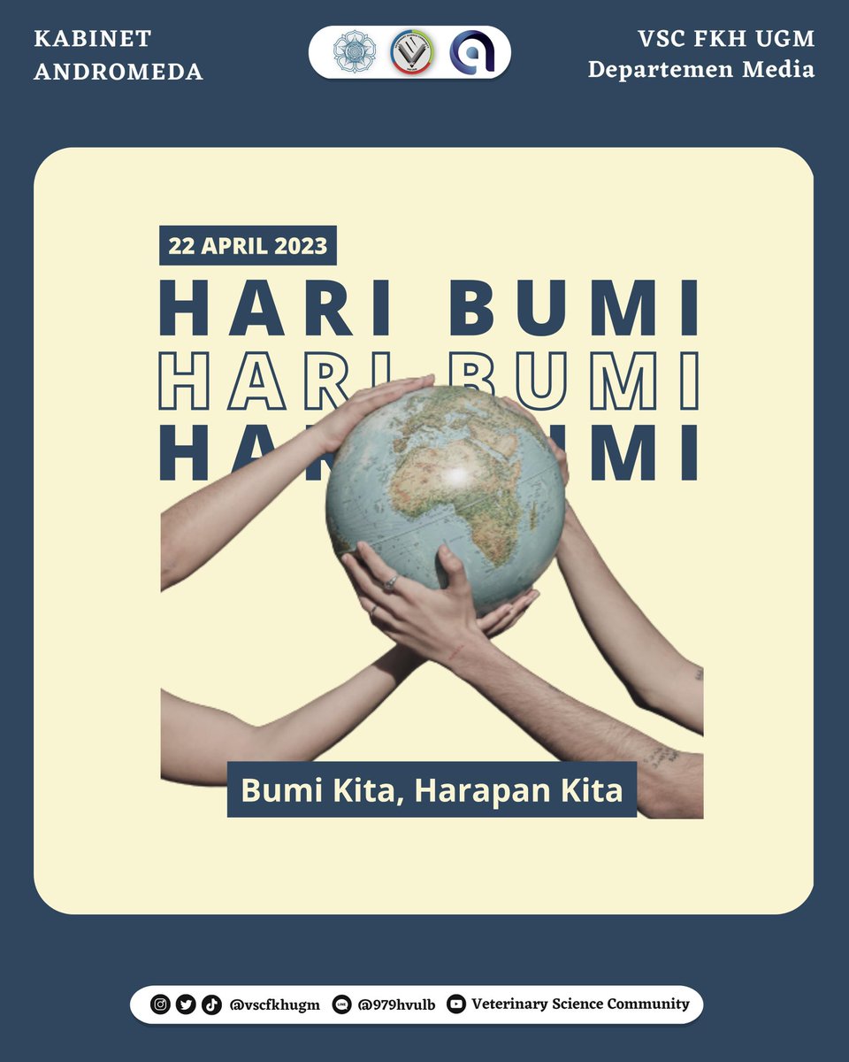 vscfkhugm's tweet photo. [🌏SELAMAT HARI BUMI🌏]

Selamat Hari Bumi semua!
Semoga kesadaran dan kepedulian kita akan pentingnya menjaga bumi semakin meningkat.

Mari jaga bumi kita bersama!

Departemen Media

Kabinet Andromeda
VSC FKH UGM

#CendekiaIntelektual 
#VSC2023 https://t.co/hiZohSbEaY