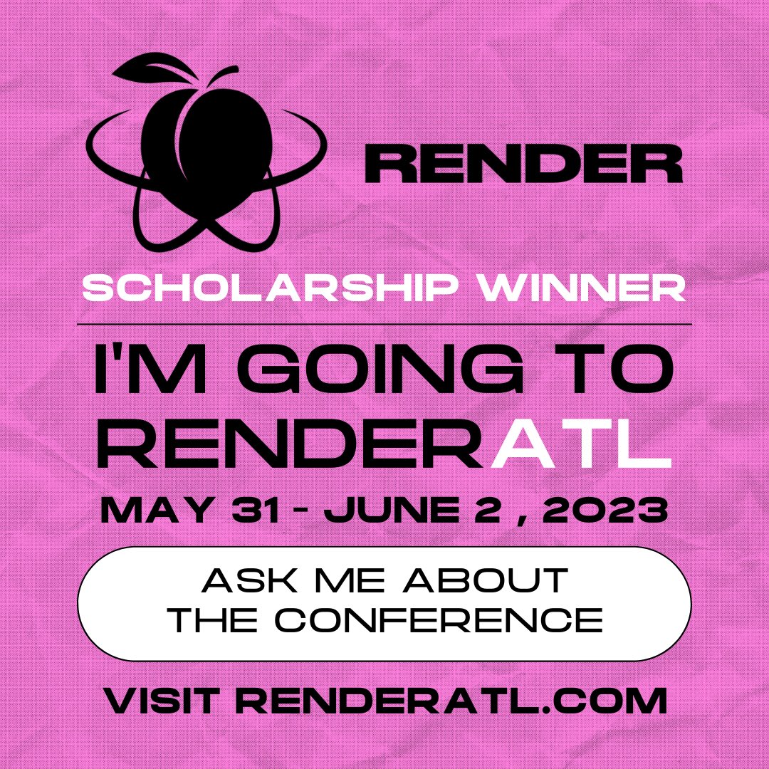 _ThatGirlSyd's tweet photo. I'm going to @RenderATL – the tech conference of the summer! I can't wait to be in Atlanta to learn, connect, and innovate with the best of the best! Head over to https://t.co/V9JOf2PiJt to learn more about the conference and get your ticket today! 😁#RenderATL #RenderATL2023 https://t.co/PKzI9C21eb