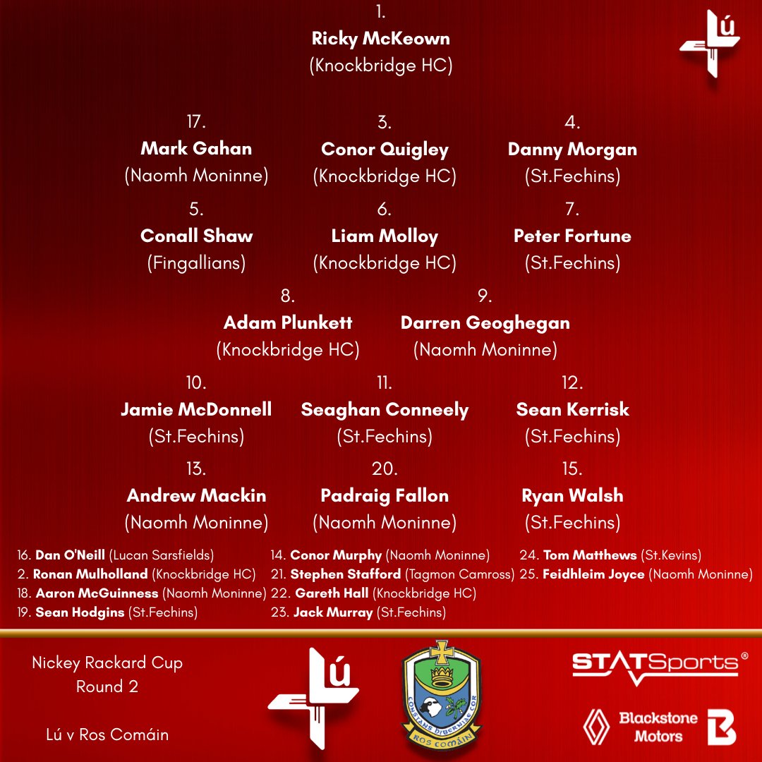 Louth team named for todays Nickey Rackard Cup Rd 2 v Roscommon 

<a href="/statsports/">STATSports</a> l <a href="/OfficialBSM_1/">Blackstone Motors</a>