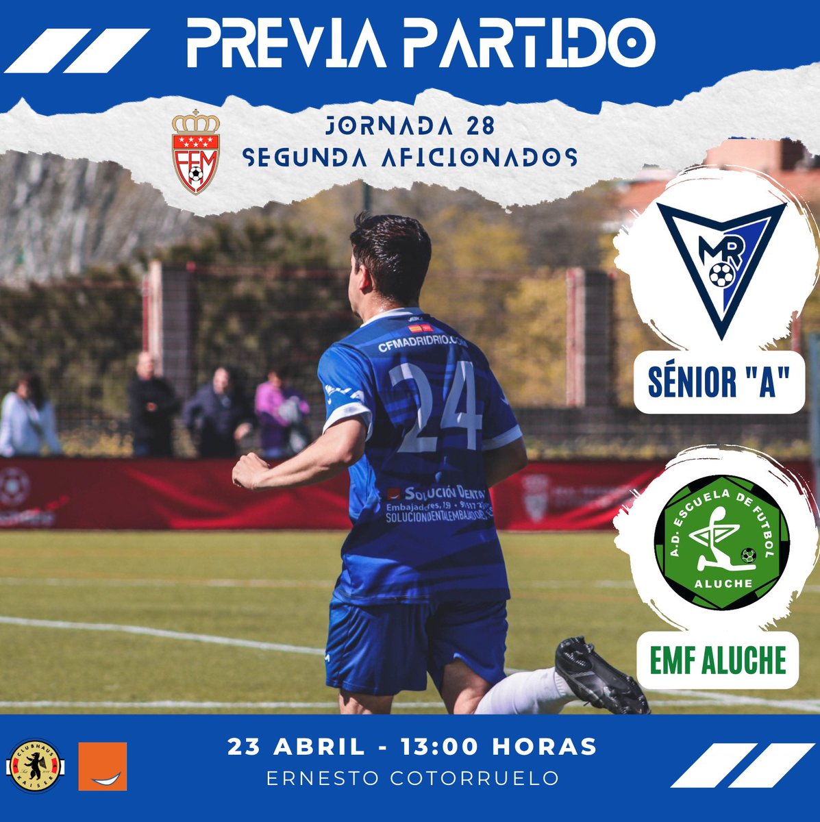 CFMadridRio's tweet photo. ⚽️🔴 PREVIA PARTIDO | #SéniorA

@rober_ruiz8 🗣️: "En la ida nos costó nuestra primera derrota y el equipo tiene ganas de resarcirse. El rival viene en buena dinámica y en puestos altos de la tabla, tenemos claro que nos espera un partido durísimo para mantener nuestro objetivo”. https://t.co/OAilown7k3