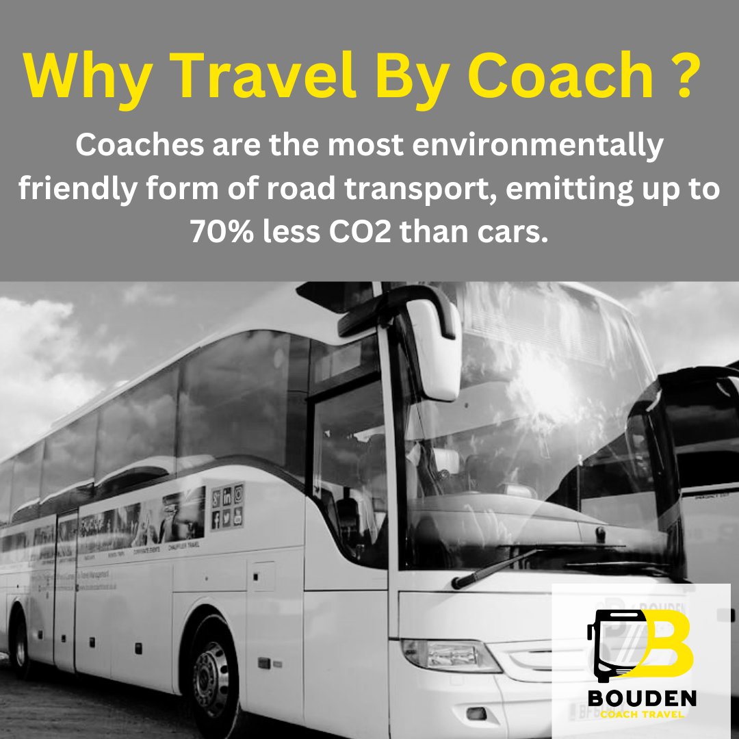 BoudenLtd's tweet photo. Looking for an affordable and eco-friendly way to see the world? Look no further than coach travel! 🌍�� #SustainableTravel #TravelByCoach

Coaches are the most environmentally friendly form of road transport, emitting up to 70% less CO2 than cars https://t.co/fJabIyRCPv