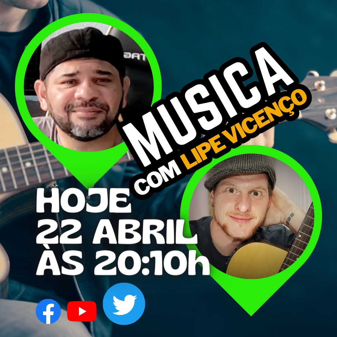 HellijonesX's tweet photo. HOJE É DE MÚSICA COM O LIPE VICENÇO
20h
Live com Lipe Vicenço sobre música, #projetos e novo canal no #YouTube. Conheça o processo #criativo por trás das #composições e dificuldades enfrentadas por #artistas #independentes. Não perca!#live #música #lipevicenço #novocanal https://t.co/Mmwe7TVziJ