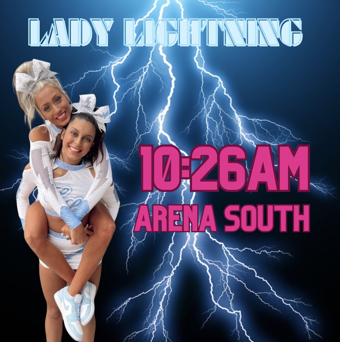 ladylightning22's tweet image. Get those L’s up in Arena South ⚡️ #LL4L #CheerWorlds2023
