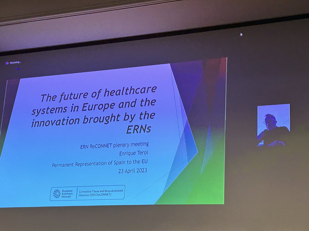 It is a big honour for all of us to have ⭐️Enrique Terol @terolen ⭐️ joining the Plenary Meeting of @ern_reconnet talking about the future of #healthcaresystems in Europe. #EuropeanReferenceNetworks #sharecarecure