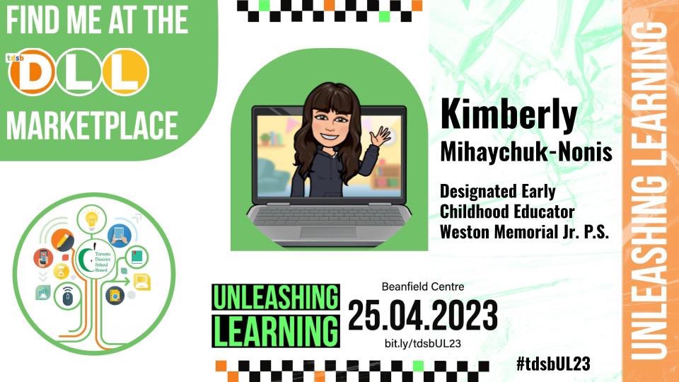 msmihaychukWM's tweet photo. Find me at the @TDSB_DLL market! #TDSBUL23 and explore how you can create digitally in the Early Years! https://t.co/0Q5y8nO8r7