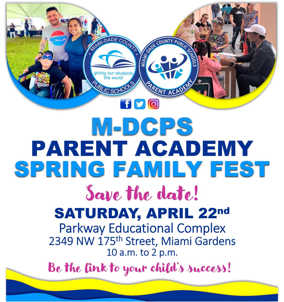 MDCPSTechCollgs's tweet image. Come join us this morning at Miami Lakes  Technical College Parkway Campus for the M-DCPS Parent Academy Spring Family Fest for an incredible day to enjoy fun, food, and festivities.  See you soon!

#MDCPS #UPSKILL #ParentAcademy