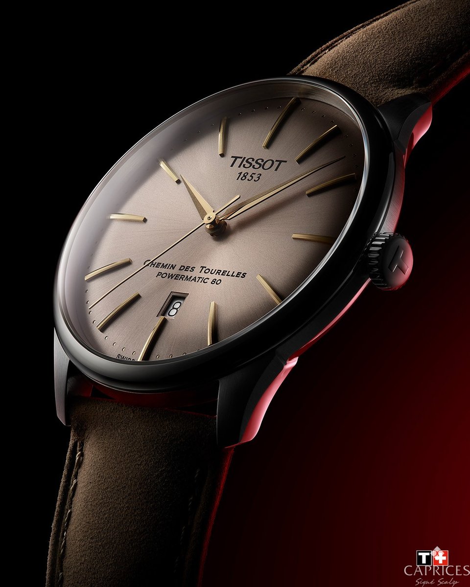 Discover the new Chemin des Tourelles watch from Tissot, featuring a soft-sunray dial with elegant baton hour markers. Swiss craftsmanship at its finest. #Tissot #SwissWatch #CheminDesTourelles #BreakingNewPaths