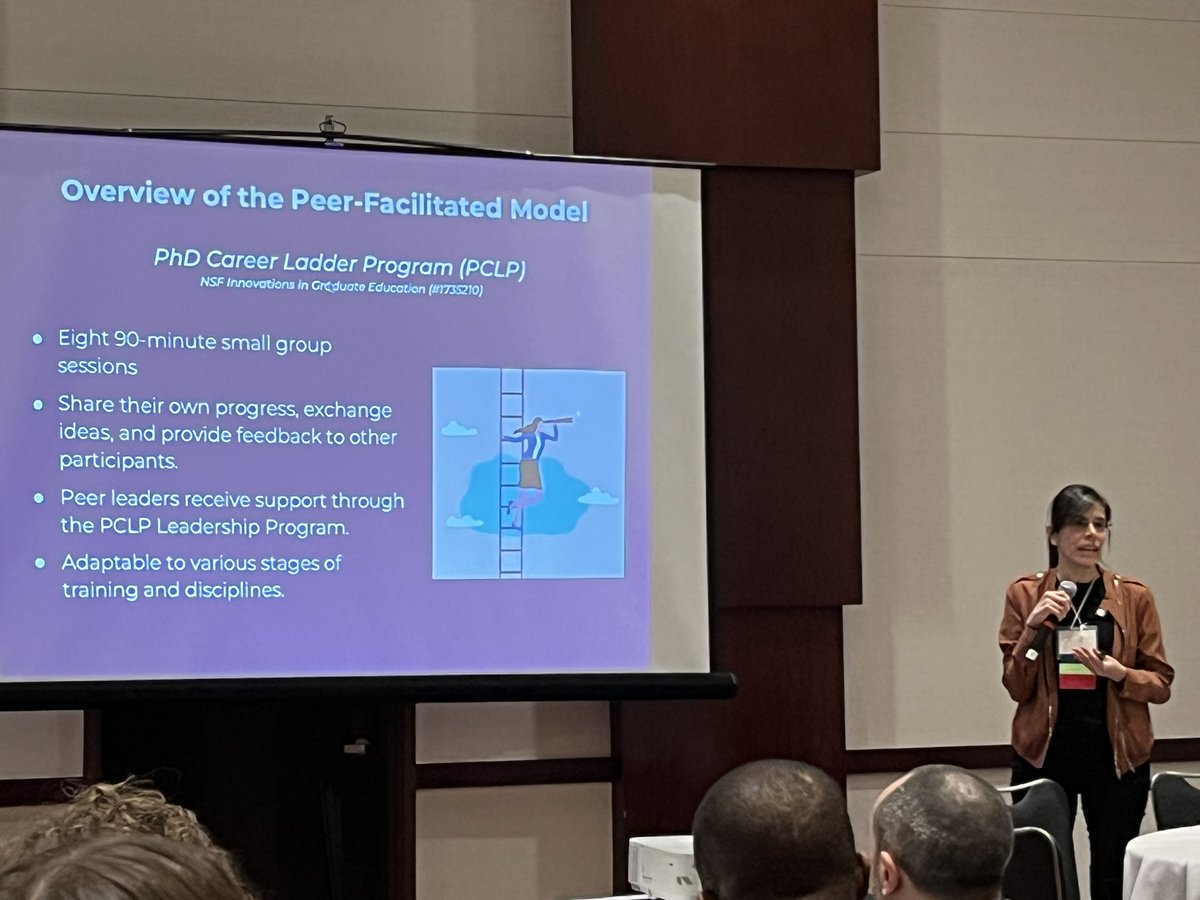 Check out the amazing @PaolaRCepeda presenting on @sbuPCLP’s inclusion in @pdhubSTEM at #NPA2023AC ! It’s a great (easy-to-adapt) model for peer-to-peer career exploration & prof identity development. 

#phdcareers 
#postdocs 
@SBUGradProfDev 
@GradSBU