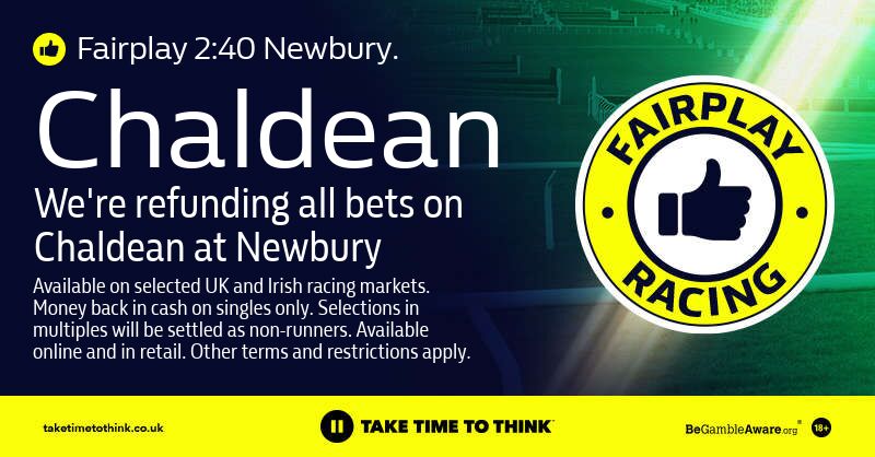 WillHillRacing's tweet photo. π¨ #WHFairPlay π¨
We're refunding bets on Chaldean at Newbury
π | 2:40 Newbury https://t.co/3JkWiUZTO8