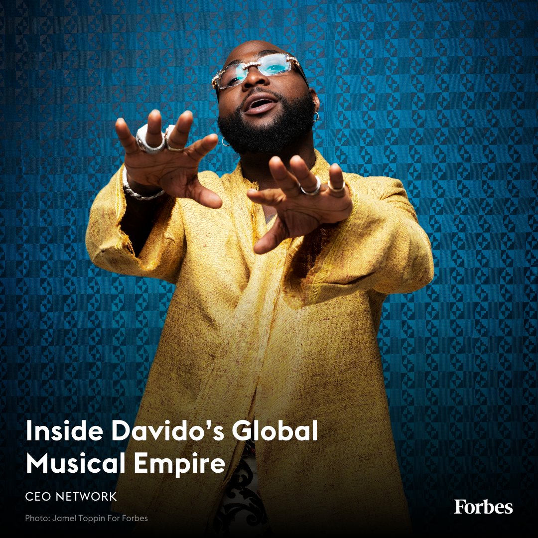 Forbes's tweet photo. Over the next year, Davido plans to tour the globe, including stops in New York, Boston, Toronto, Chicago and LA. He also wants to expand from music production to filmmaking and launch a media company to back stories from Nigerian writers and directors. https://t.co/ll6ofM9Gv1 https://t.co/1Hb6YrCH8U