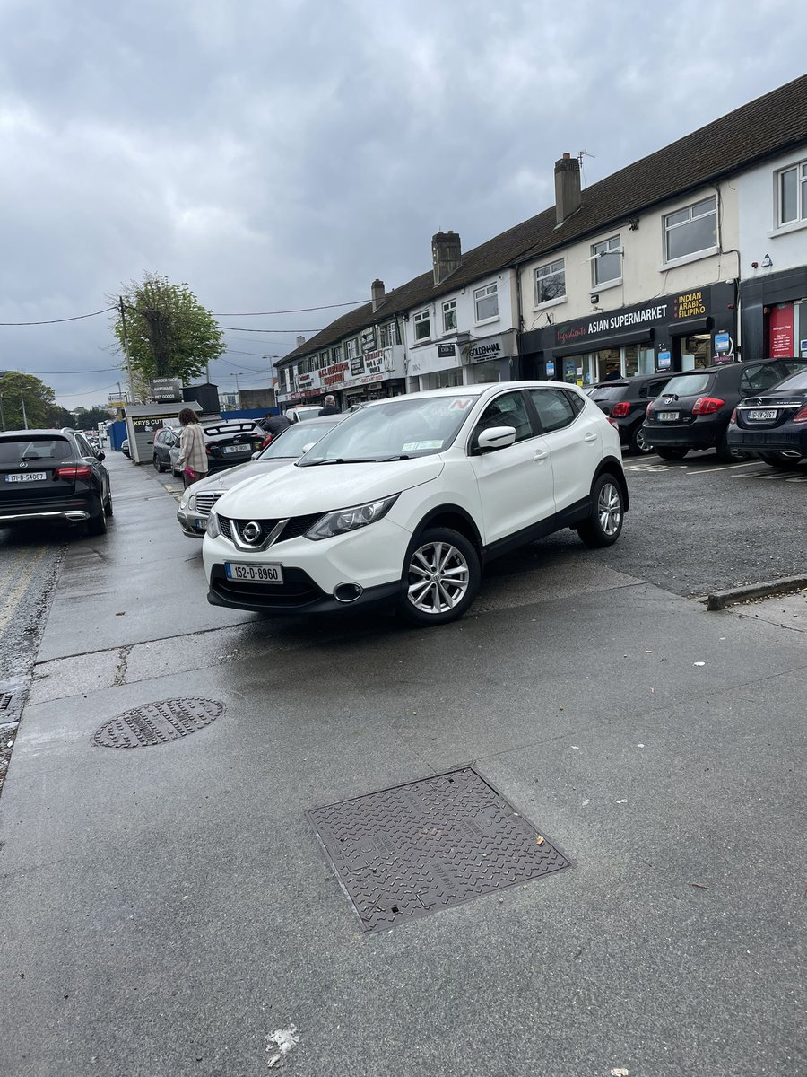 msmulvey's tweet photo. A weekly occurrence outside Ingredients market. Cars just left wherever their owners see fit, blocking the path and forcing pedestrians onto the road. Irresponsible and dangerous. @GardaTraffic @cllrbarrysaul @josephamadigan https://t.co/8ScSABam4R
